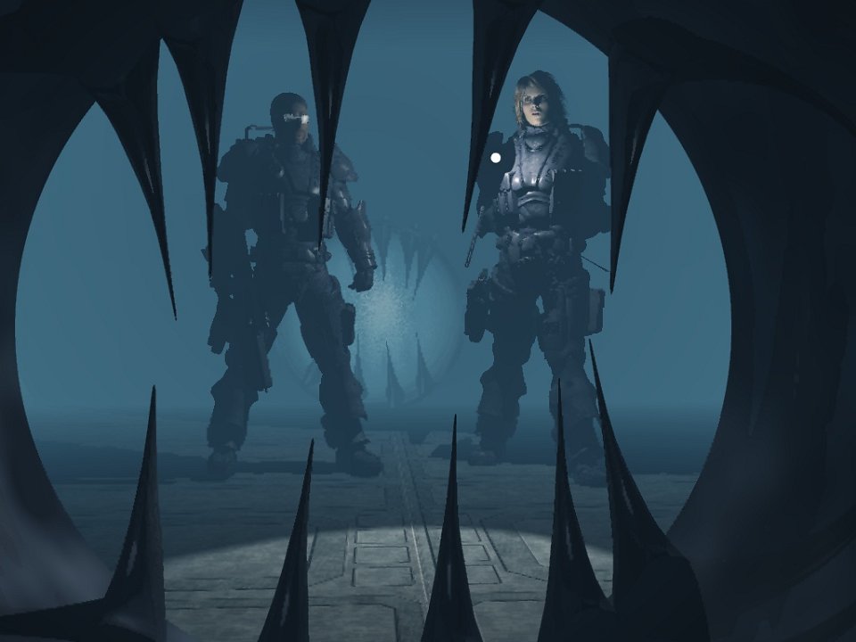 Escape Tube2.jpg - The escape pod tube has  teeth?!  A scene from the  Prison Pit  campaign.